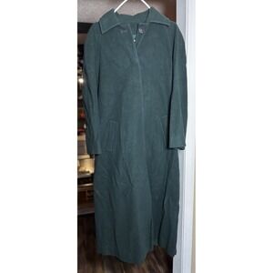 Vintage Pendleton Virgin Wool Trench Coat Womens 8 Green Long Button Up USA